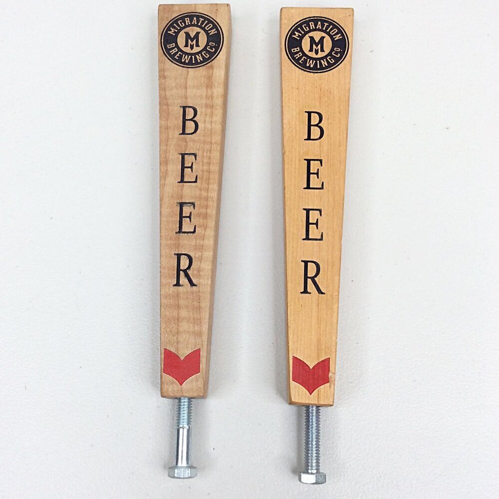 Lot of 2‎ Migration Brewing Beer Tap Handles Portland Oregon Wood